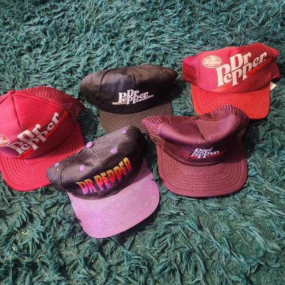 Vintage 80s–90s Dr Pepper Snapback Hat Collection – Retro Soda Advertising Caps - Picture 1 of 7
